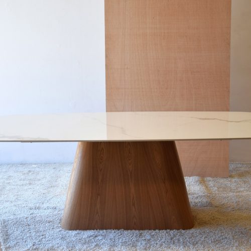 mesa jantar marble wood