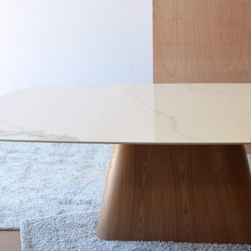 mesa jantar marble wood - Image 3