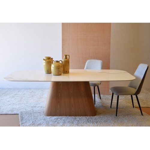 mesa jantar marble wood