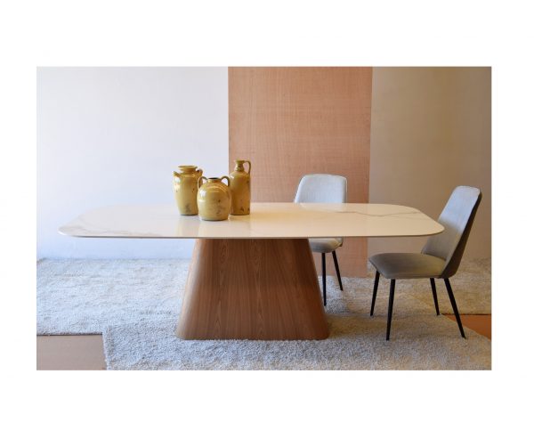 mesa jantar marble wood