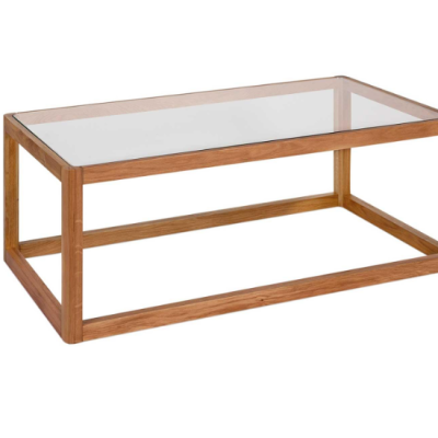 mesa apoio MADeira e vidro grande