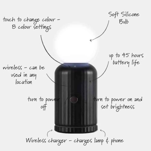 Wireless Lamp & Charger – Black - Image 5