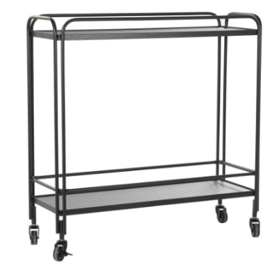 CONSOLA METAL VIDRO PRETO