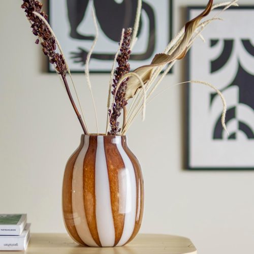 Mayah Vase, Brown, Glass
