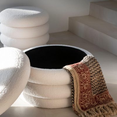 Puff Bouclé Branco - Image 6