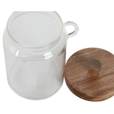 Pote Vidro e Acácia c/ colher