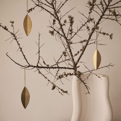 Set 4 Leaf Brass Ornaments