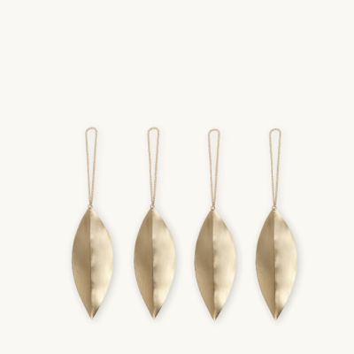 Set 4 Leaf Brass Ornaments
