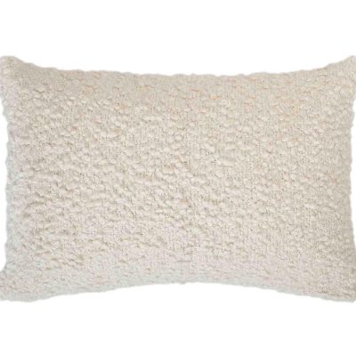 Almofada boucle branco retangular