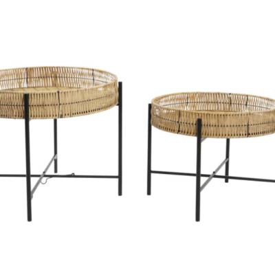 Mesa de apoio metal e bambu - Image 3