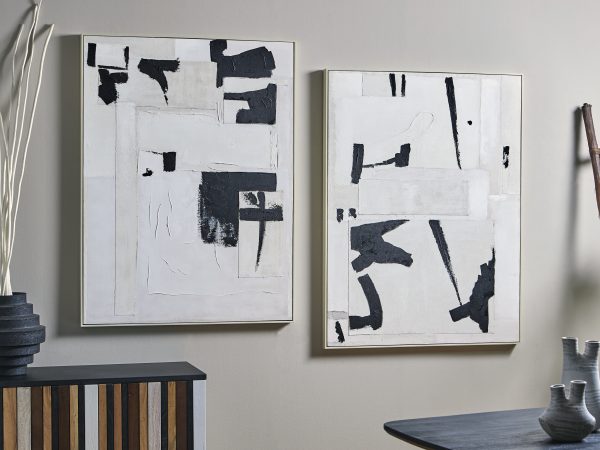 Quadro abstarto pinceladas pretas I