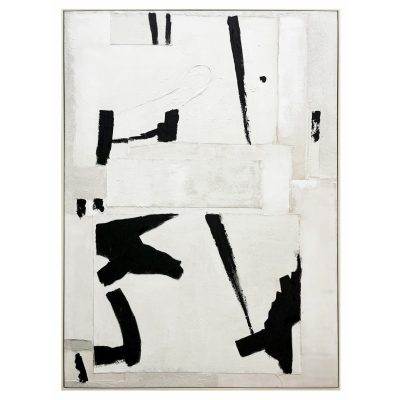 Quadro abstarto pinceladas pretas II