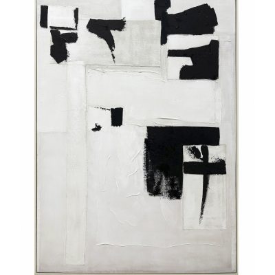 Quadro abstarto pinceladas pretas I