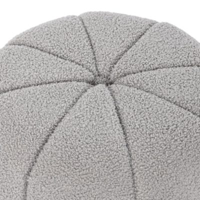Puff flor cinza bouclé