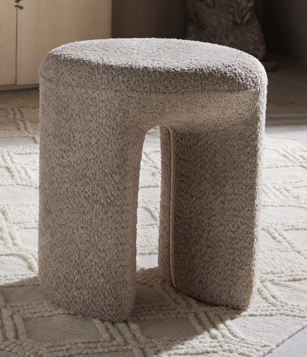 Puff arco bouclé cinza