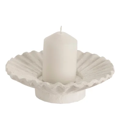 Castiçal Decorativo de Cimento Branco - Image 4
