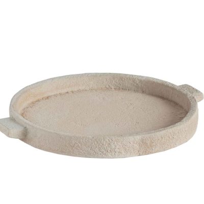 Bandeja Decorativa de Cimento Branca